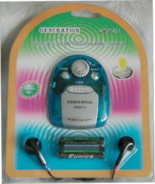 FM Mini Radio w/Headphones